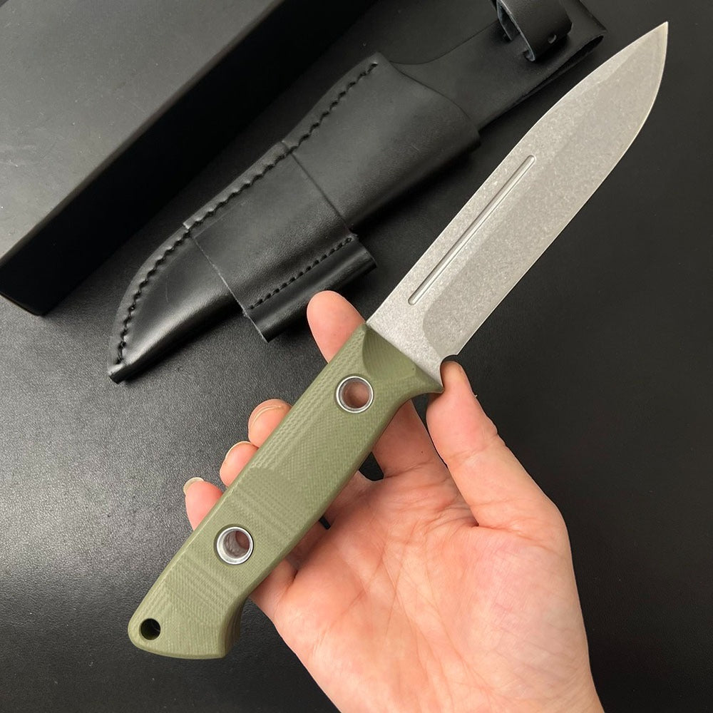 BM163 Black Stonewashed G10 Handle Knife11