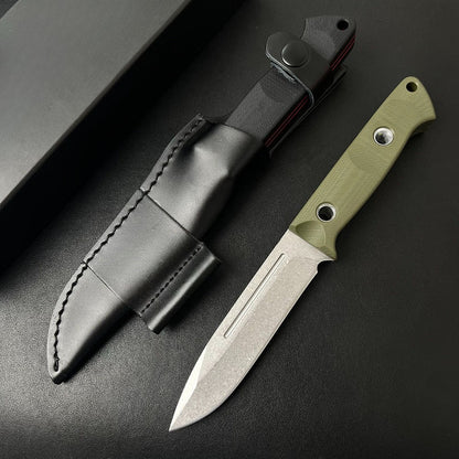 BM163 Black Stonewashed G10 Handle Knife4