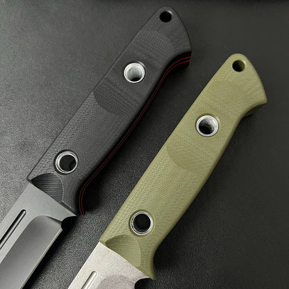BM163 Black Stonewashed G10 Handle Knife8