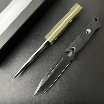 BM163 Black Stonewashed G10 Handle Knife9