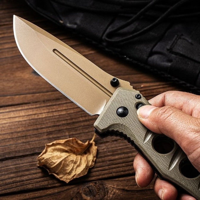 BM275SFE-2 D2 Steel Titanium Coated Folding Knife3