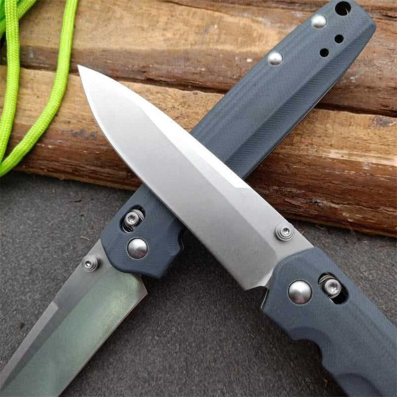 BM485 Blue G10 Handle Folding Knife3