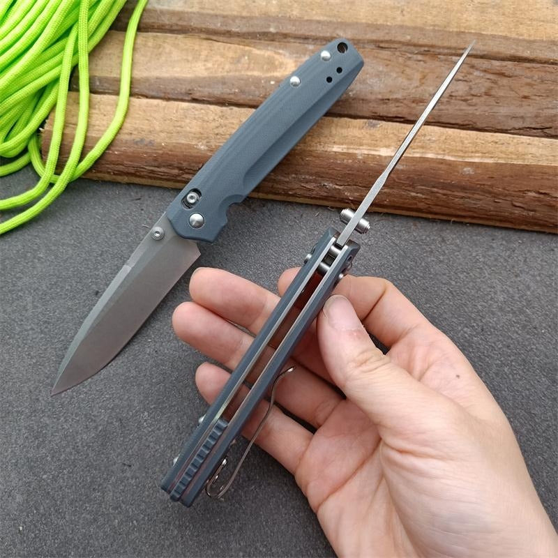 BM485 Blue G10 Handle Folding Knife5