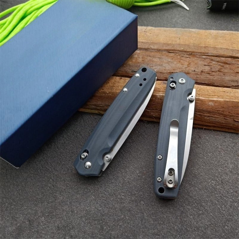 BM485 Blue G10 Handle Folding Knife7