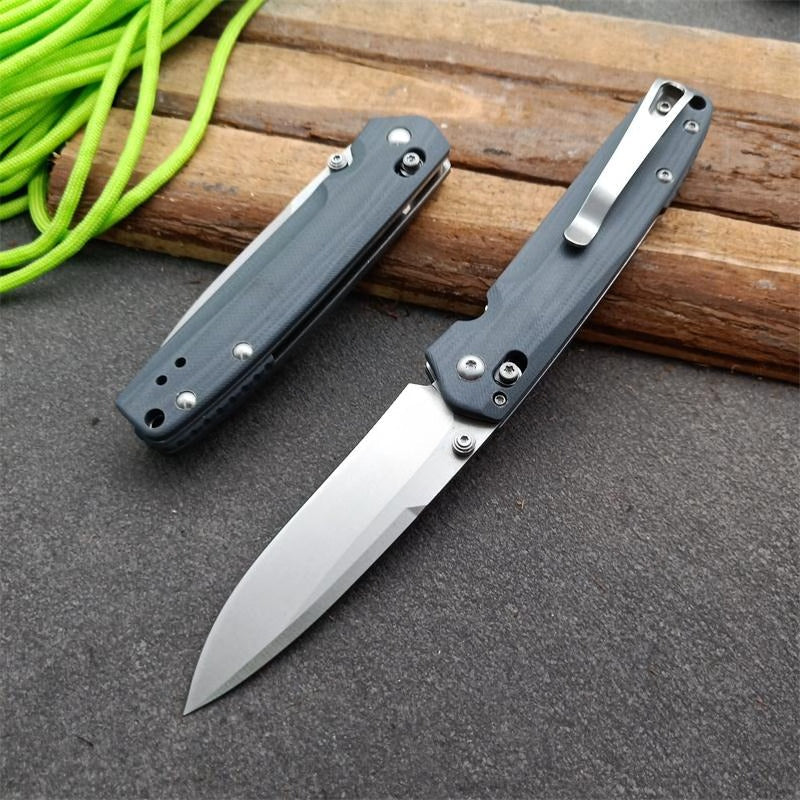 BM485 Blue G10 Handle Folding Knife9