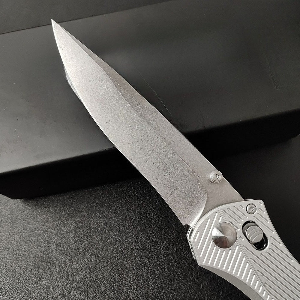 BM710 White Aluminum Alloy Handle Folding Knife4