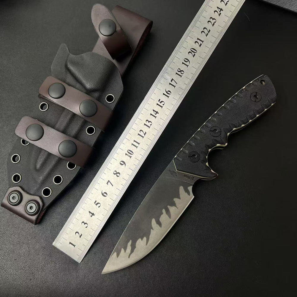 Black Tiger Stripe D2 Knife