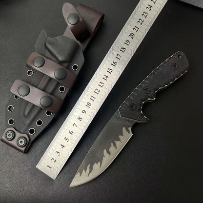 Black Tiger Stripe D2 Knife