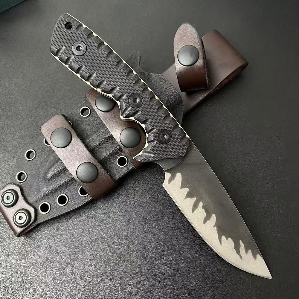 Black Tiger Stripe D2 Knife2