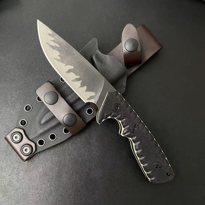 Black Tiger Stripe D2 Knife3
