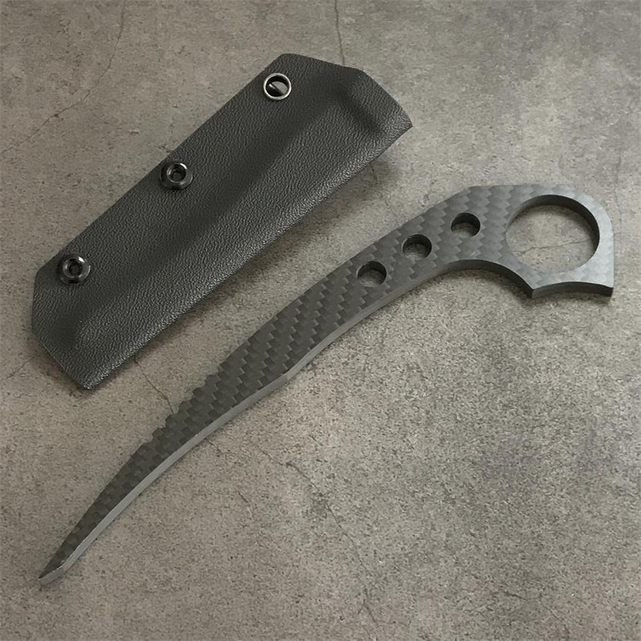 Carbon fiber EDC hole knife single