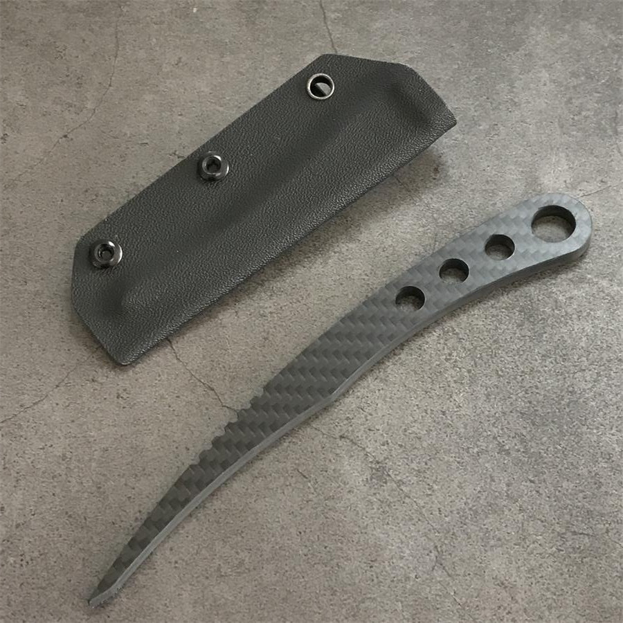 Carbon fiber EDC hole knife pair
