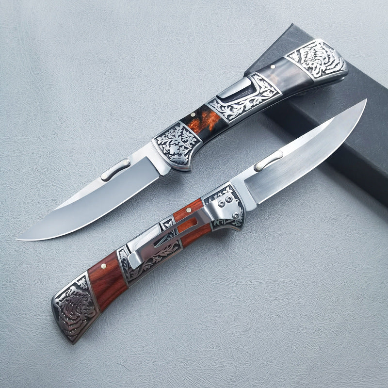 Carved folding knife main