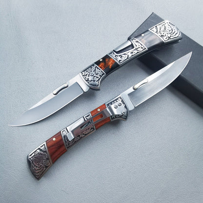 Carved folding knife main