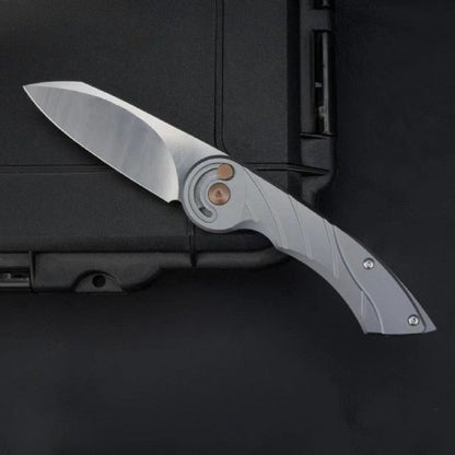 Forged M390 Outdoor CNC Machining Knife — detail of the finish and edges.