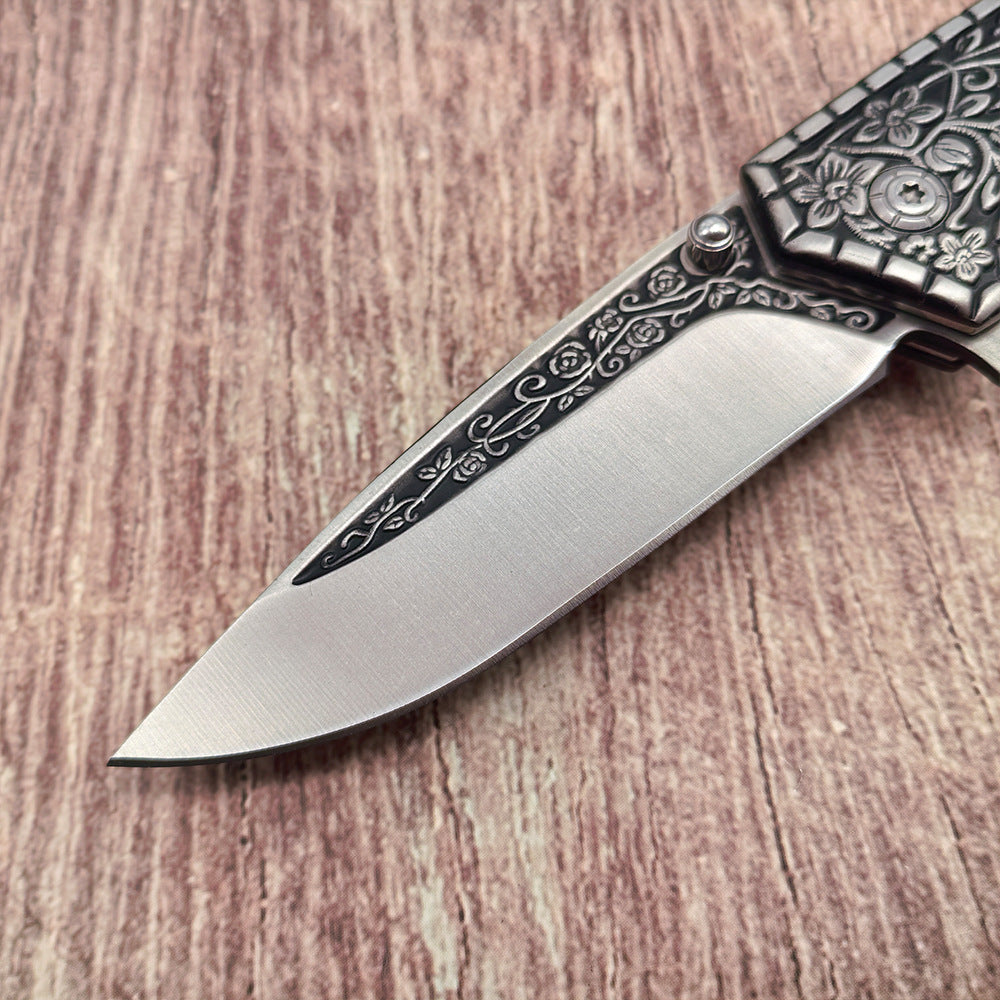 J21 folding knife angle view