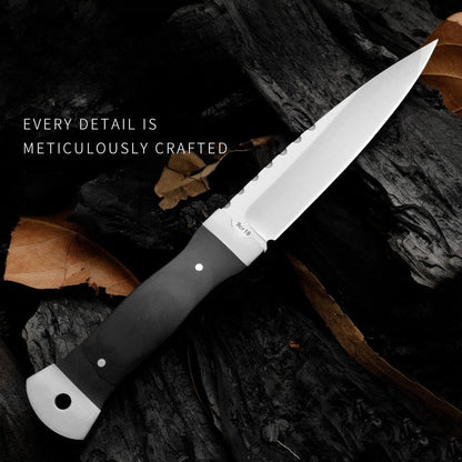 9Cr18Double Steel Head Ebony Handle Knife3