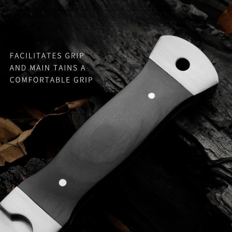 9Cr18Double Steel Head Ebony Handle Knife7