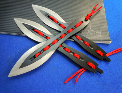 3 Pcs Red Ribbon Outdoor EDC Knife - Cross blade