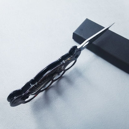 Folding EDC pocket knife opened showing 22cm length