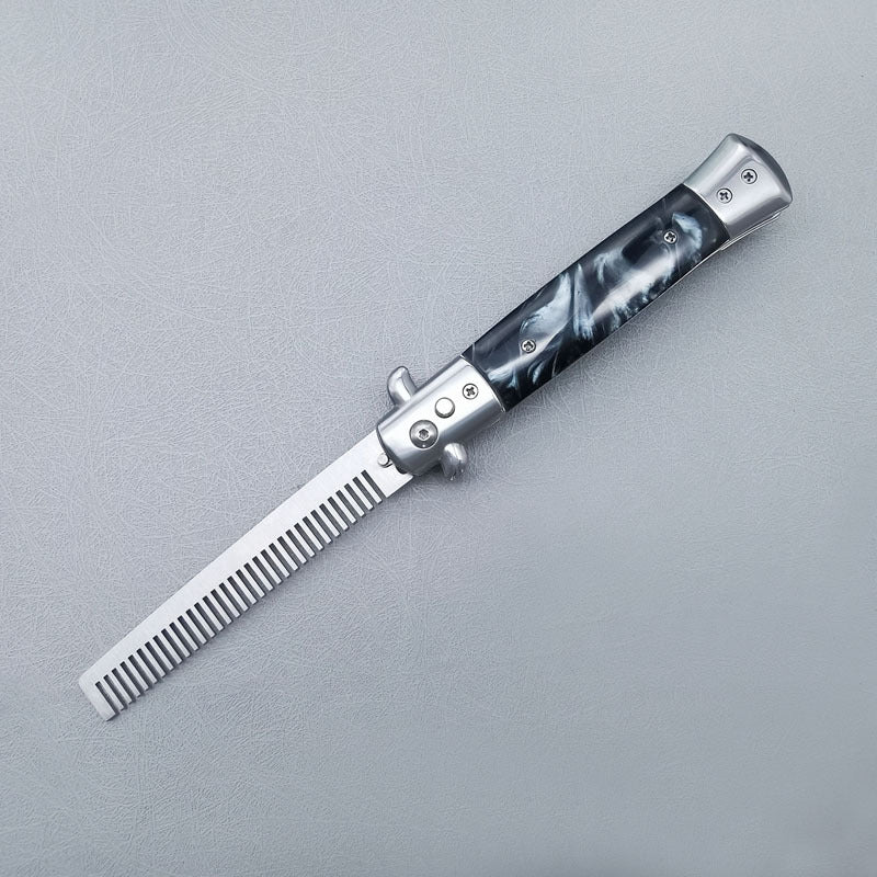 Steel OTF Folding Unsharpened Comb Knife2