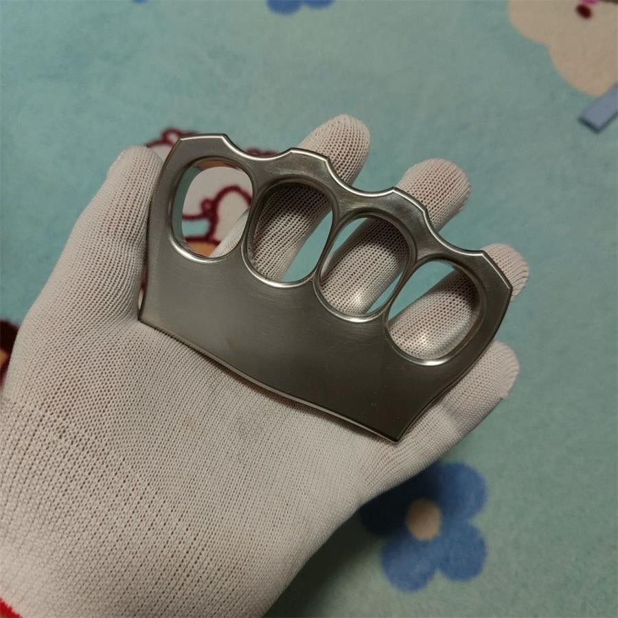 304 Stainless Steel Four Hole Knuckle Dusters EDC Outdoor Tool - Reflective duster