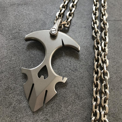 TC21 titanium knuckle duster on metal chain