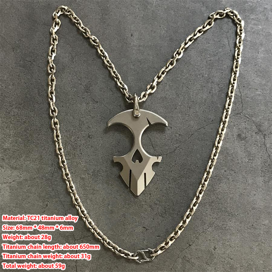 TC21 titanium knuckle duster hanging with text