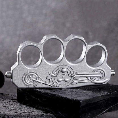 Thickened zinc alloy knuckle duster on dark stone