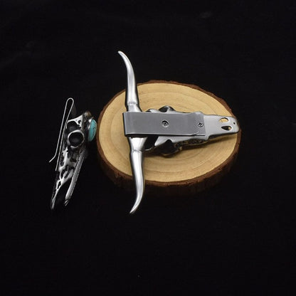 Damascus Steel Turquoise Horn Dagger6