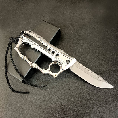 Foldable Outdoor Portable EDC Two-in-one Knuckle Dusters Knife