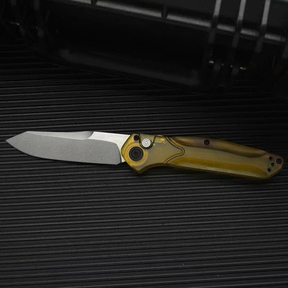BM9400 PEA Transparent Handle D2 Steel Outdoor Portable Knife