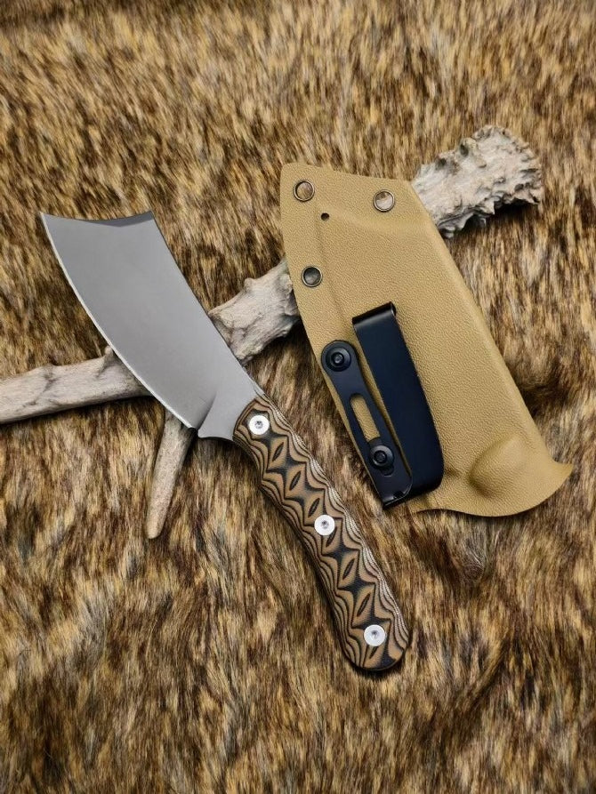 USA-10 Steel Dual-tone G10 Sand-colored K-sheath Outdoor Knife