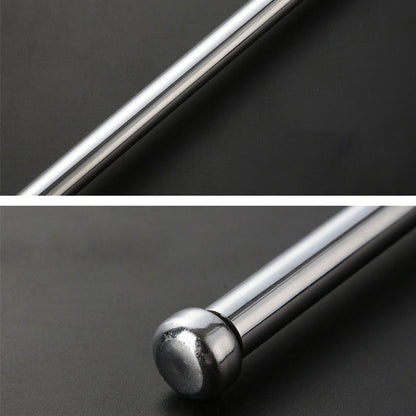 Split close-up showing the rounded baton tip and the end cap detail