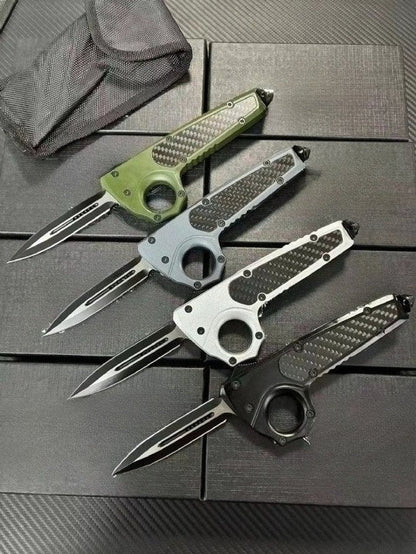MT Zinc Alloy Carbon Brazing Material Single-Hole Outdoor Portable Knife