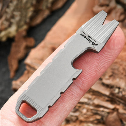 Mini Titanium Bottle Opener EDC Tool Keychain Backpack Easy Carry