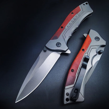 Outdoor Folding 59 HRC acid branch wood Pocket EDC Knife