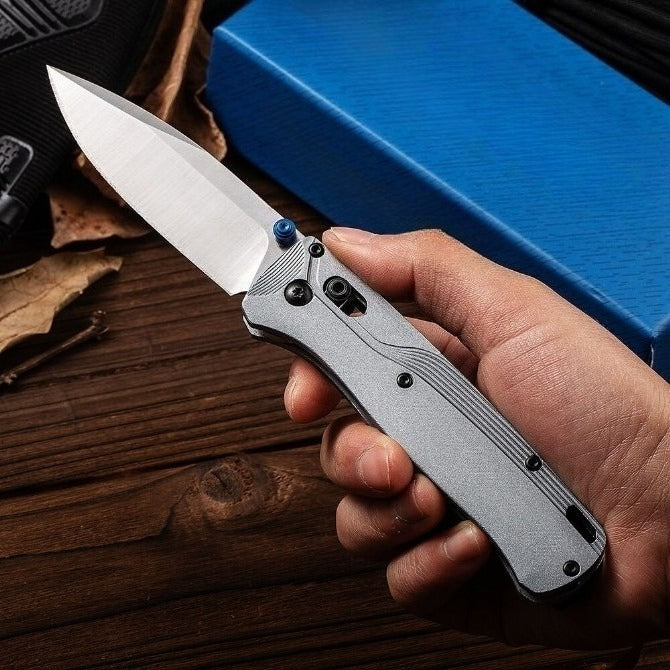 BM535BK-4 Silver Aviation Aluminum Handle 9CR13 Outdoor Folding Knife