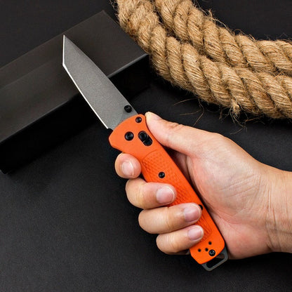 BM537GY Orange Fiberglass Handle Folding Outdoor Knife