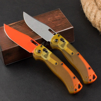 BM15535 Yellow PEI Transparent Edition Outdoor Folding Knife