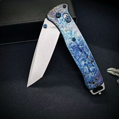 BM537BK Titanium Alloy Lightning Pattern Outdoor Folding Knife