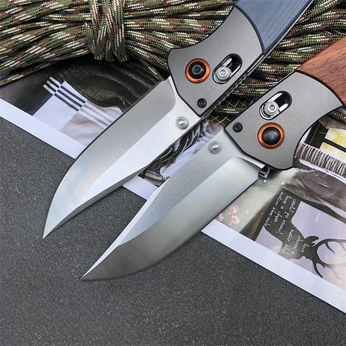 BM15080 G10 Handle and Sandalwood Handle Outdoor Folding Knife