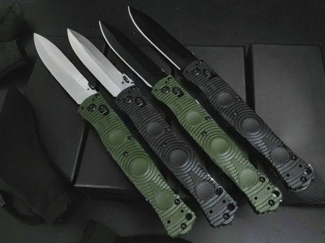 BM391 D2 Steel Nylon Fiberglass Plastic Handle Folding Outdoor Knife