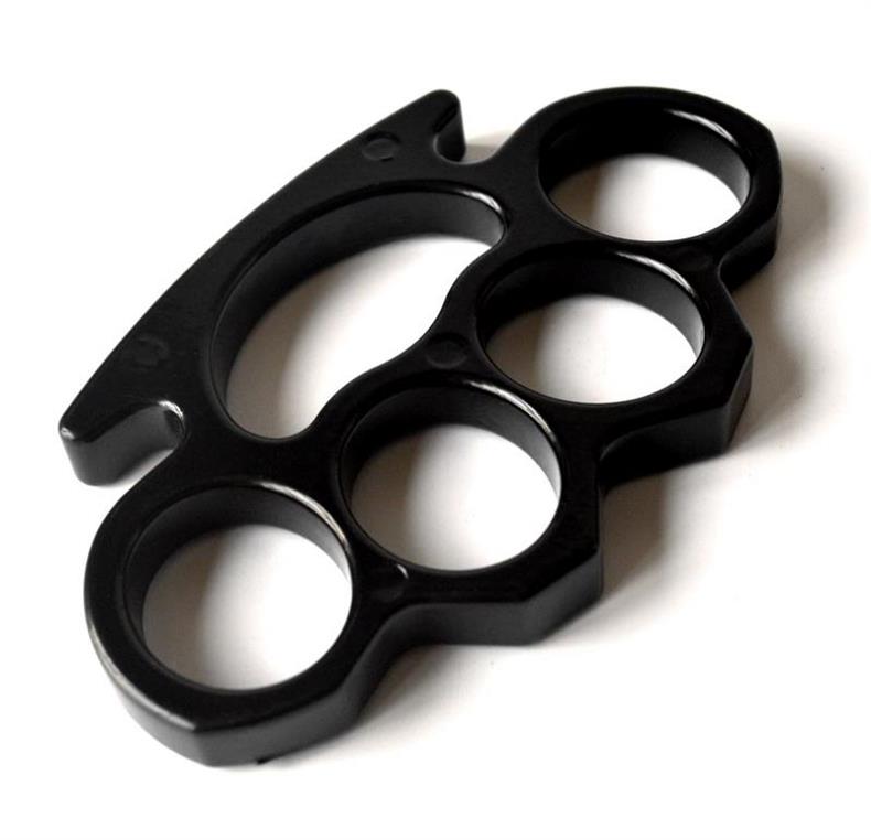 Black-A aluminum knuckle duster on clean white background
