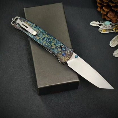 BM537BK Titanium Alloy Lightning Pattern Outdoor Folding Knife