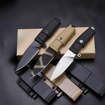 Small N690 DLC Tiger Stripe Tricolor Outdoor Knife