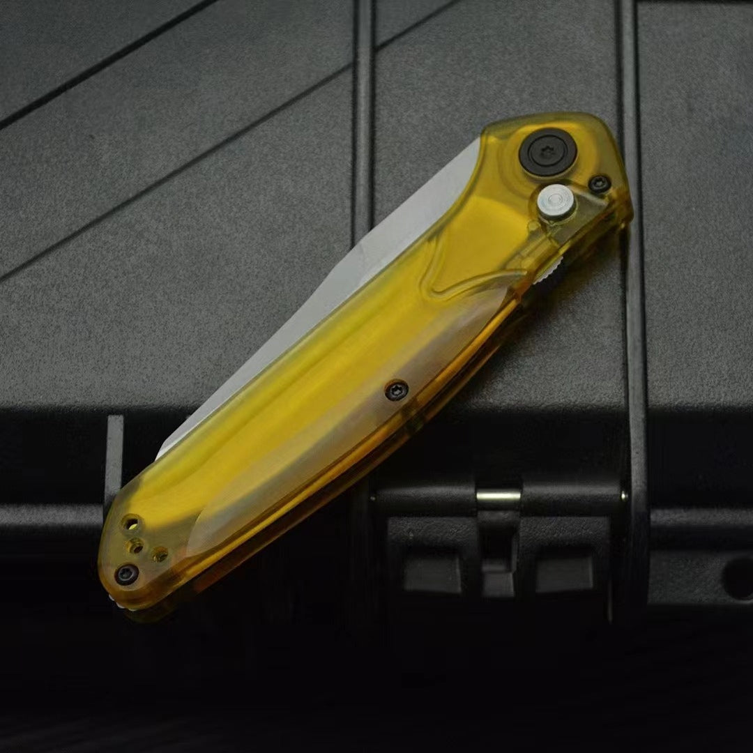 BM9400 PEA Transparent Handle D2 Steel Outdoor Portable Knife
