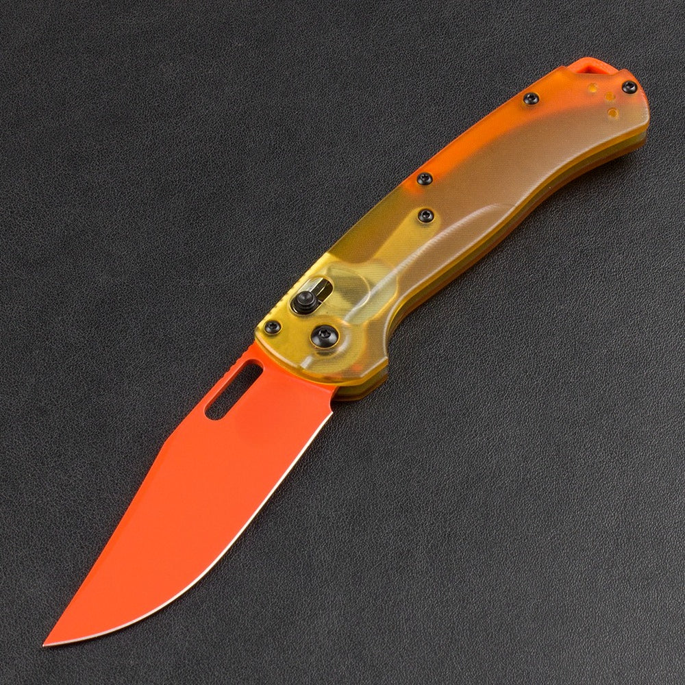 BM15535 Yellow PEI Transparent Edition Outdoor Folding Knife