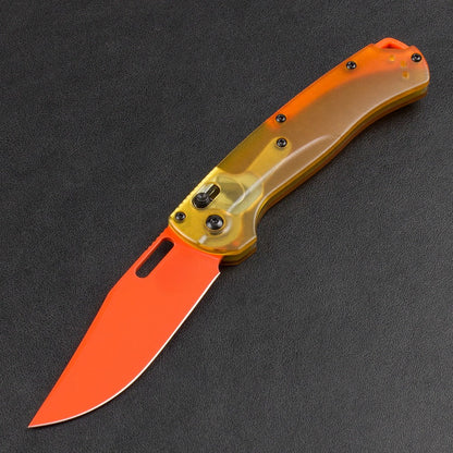 BM15535 Yellow PEI Transparent Edition Outdoor Folding Knife