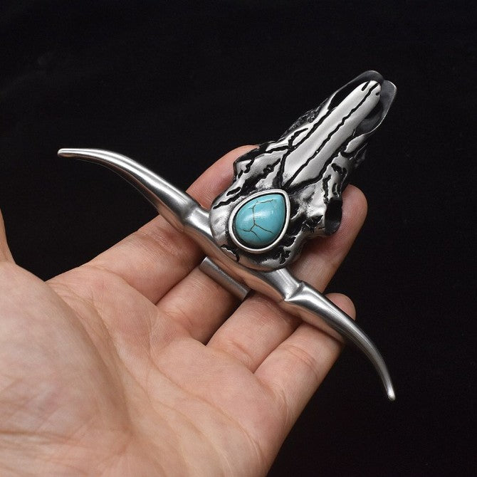 Damascus Steel Turquoise Horn Dagger2